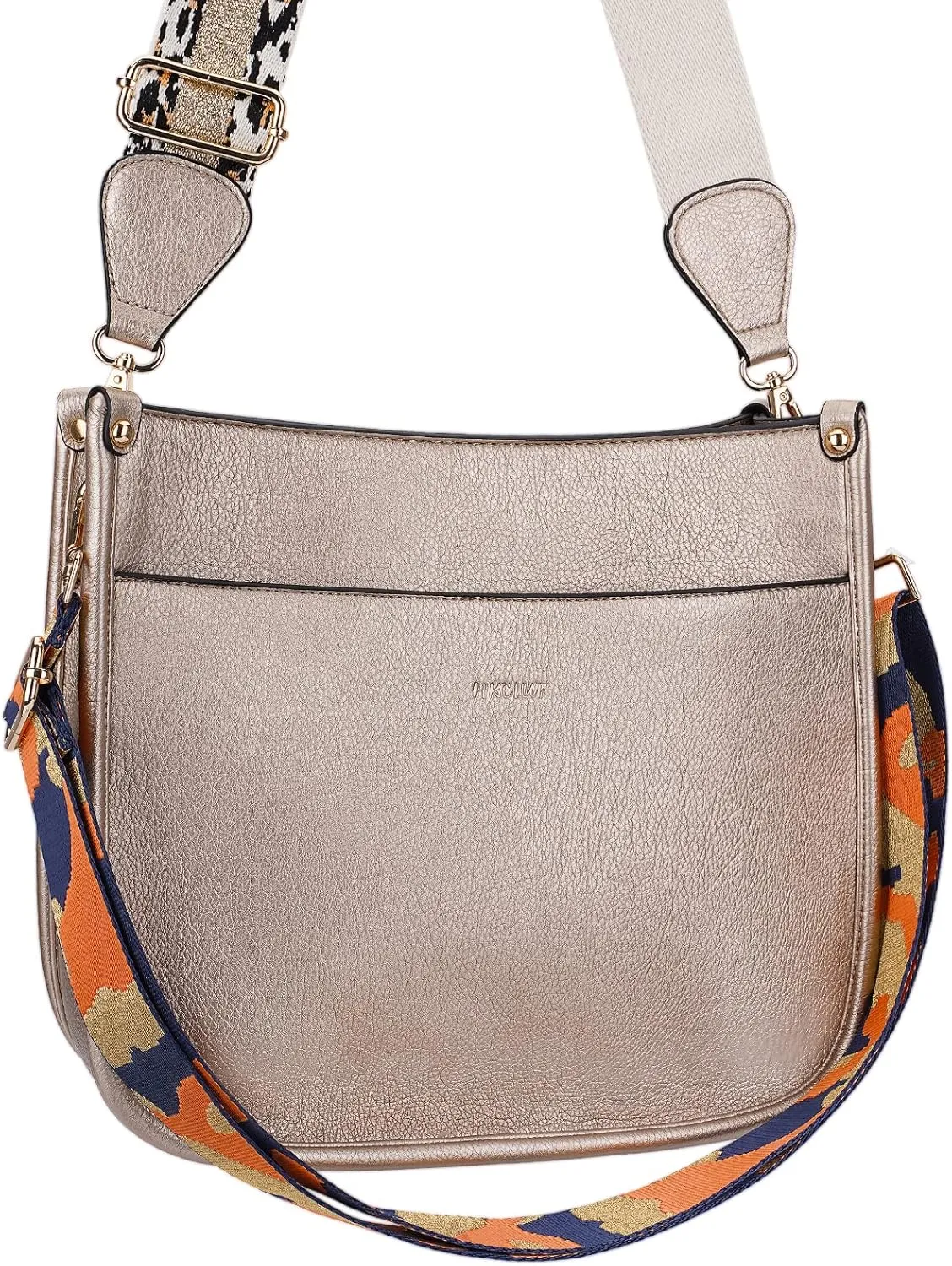 HKCLUF Crossbody Bags for Women Trendy Vegan Leather Hobo Handbags With 2PCS Adjustable Guitar Strap Shoulder Bucket Bags