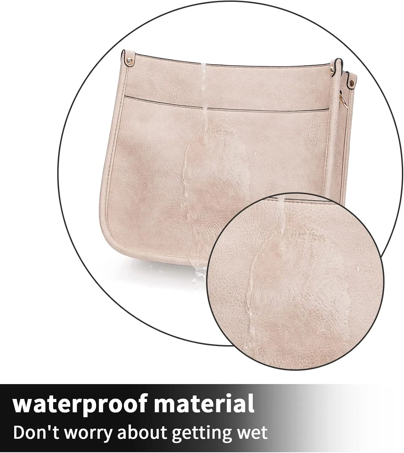 HKCLUF Crossbody Bags for Women Trendy Vegan Leather Hobo Handbags With 2PCS Adjustable Guitar Strap Shoulder Bucket Bags