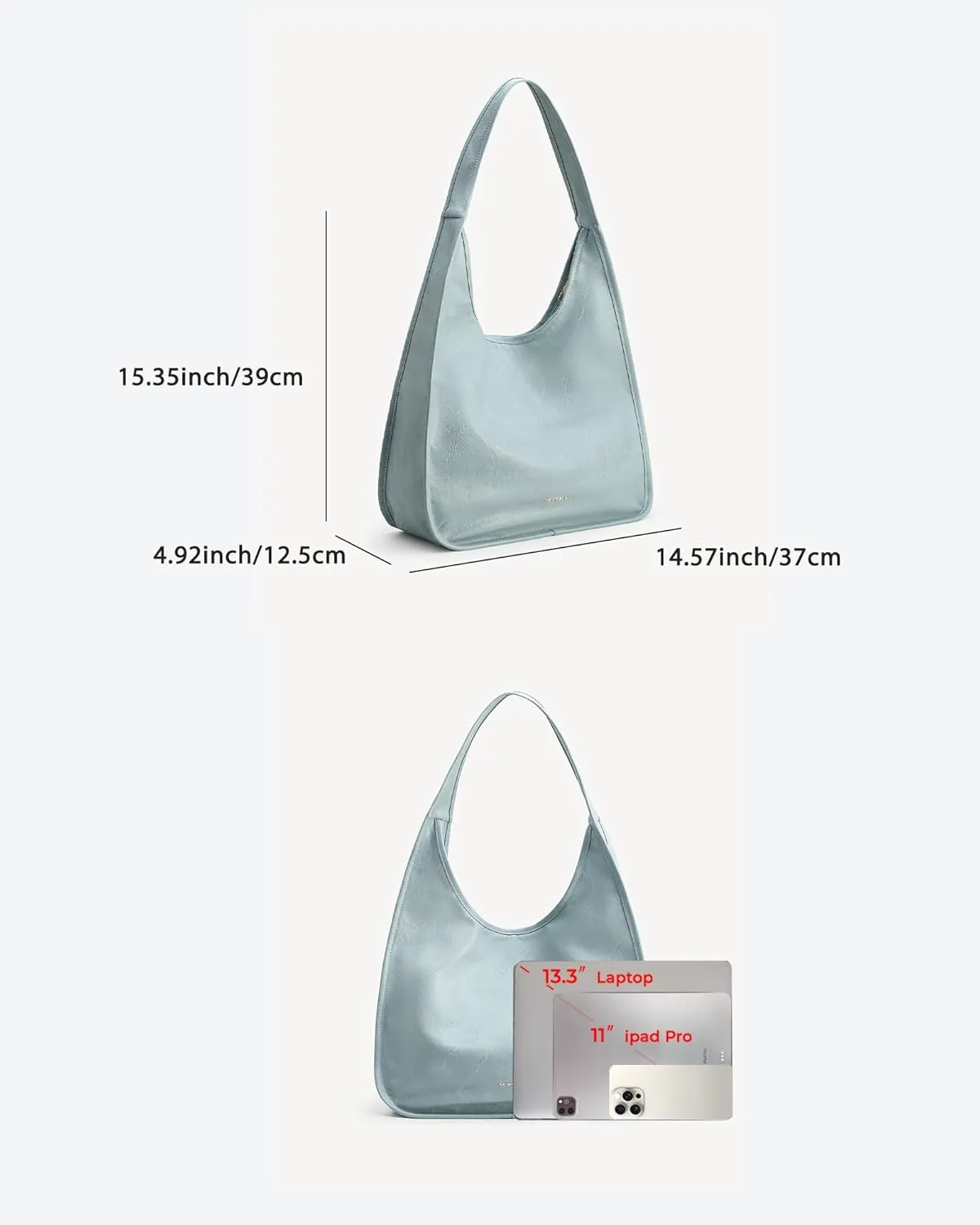 Hobo Purse, PU Leather Shoulder Bag, Tote Handbag for Work and Travel