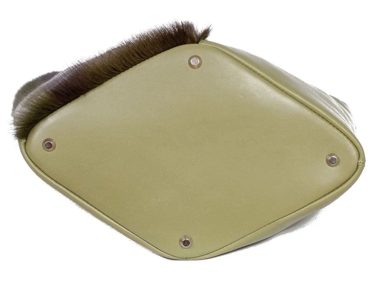 Hobo Springbok Handbag in Military Green with a Stripe