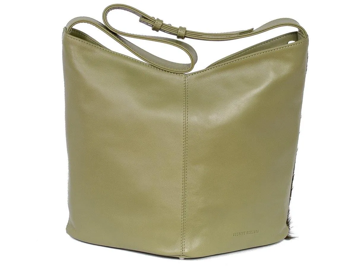 Hobo Springbok Handbag in Military Green with a Stripe