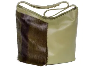 Hobo Springbok Handbag in Military Green with a Stripe