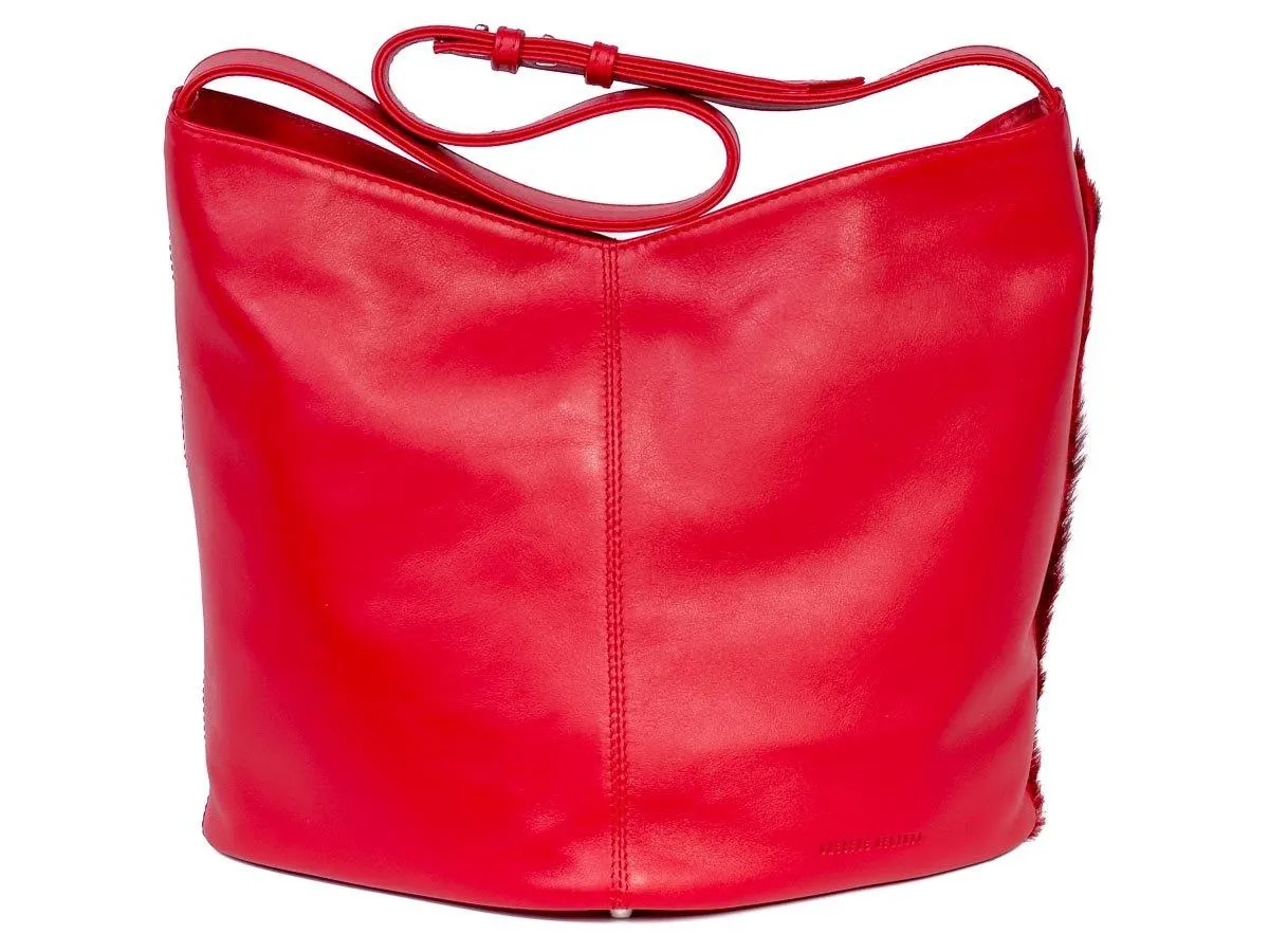 Hobo Springbok Handbag in Red with a Stripe