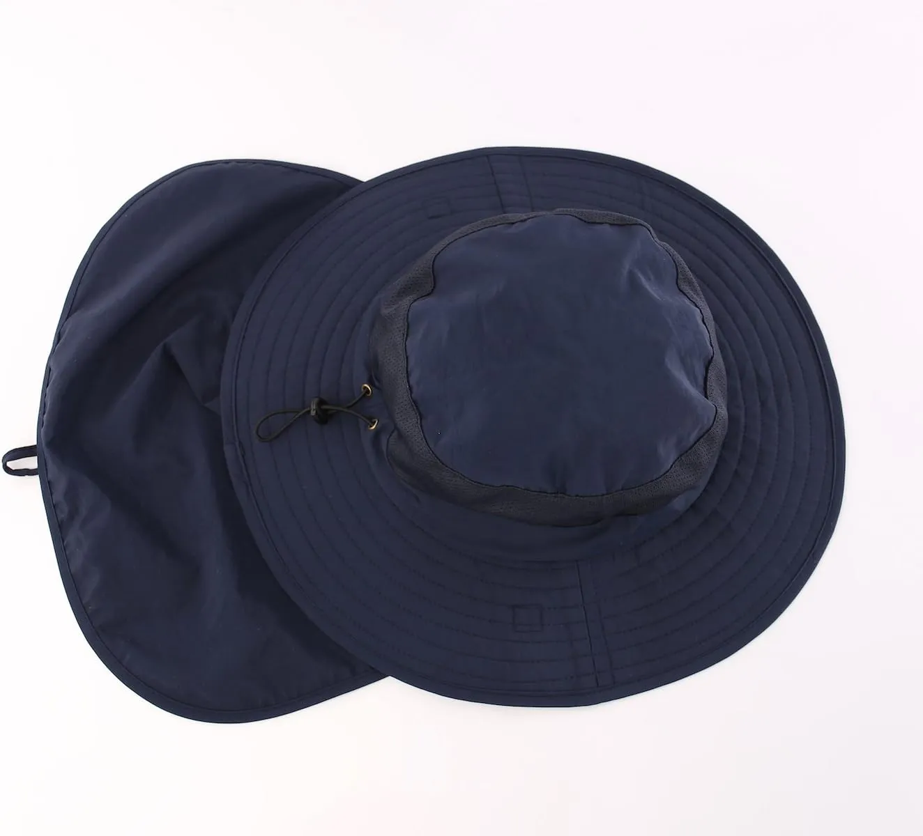 Home Prefer Outdoor UPF50  Mesh Sun Hat Wide Brim Fishing Hat with Neck Flap Sun Hat for Men Women