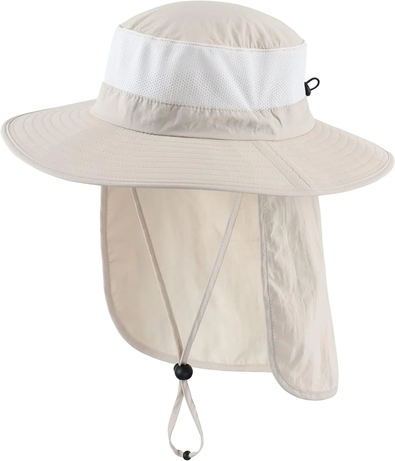 Home Prefer Outdoor UPF50  Mesh Sun Hat Wide Brim Fishing Hat with Neck Flap Sun Hat for Men Women