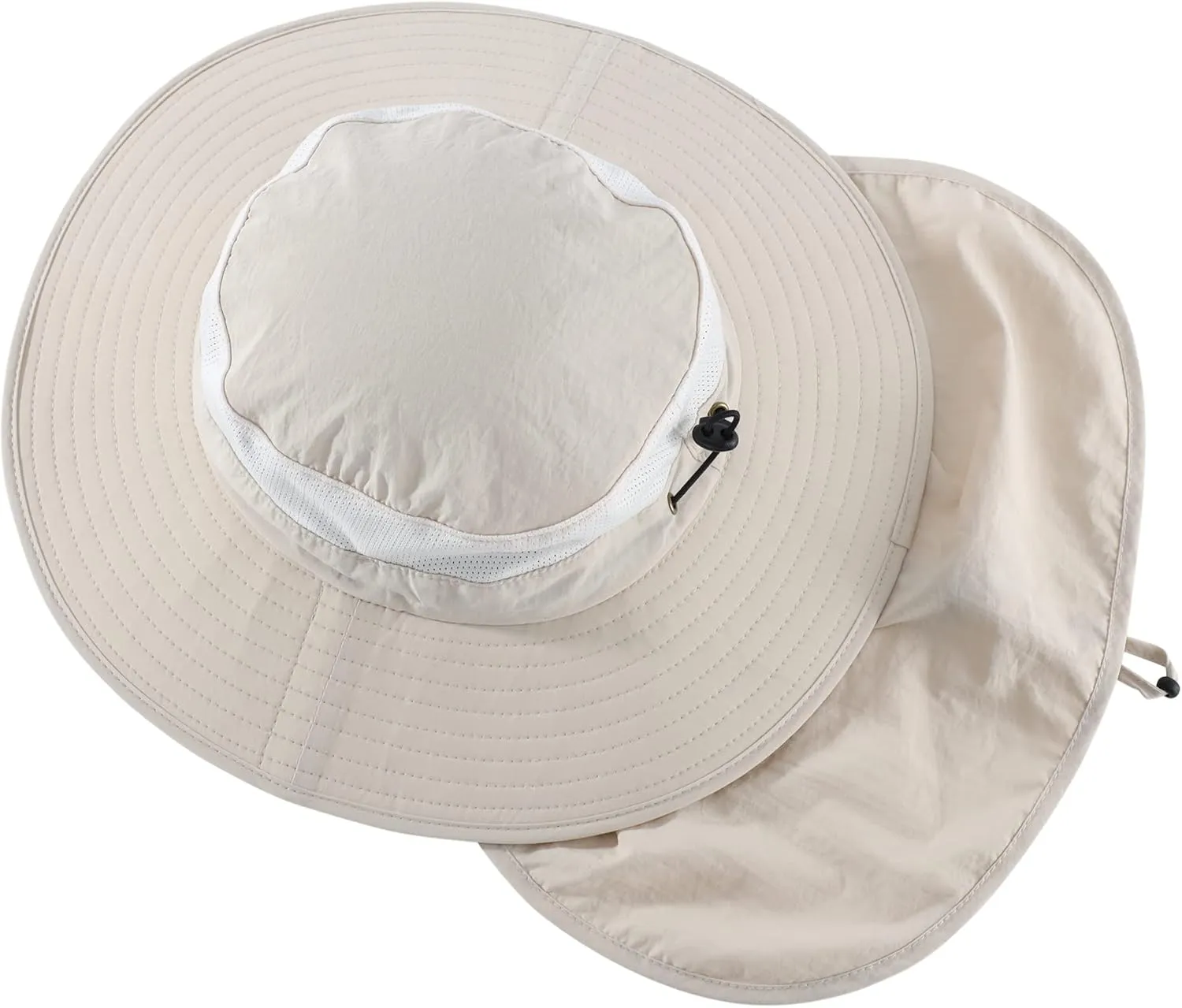 Home Prefer Outdoor UPF50  Mesh Sun Hat Wide Brim Fishing Hat with Neck Flap Sun Hat for Men Women