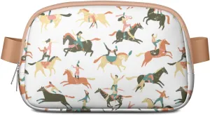 Horse Mini Belt Bag for Men Women Pony Floral Waist Packs Crossbody Bags Adjustable Strap for Hiking Cycling Sports