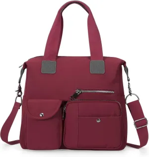 HUA ANGEL Women's Top-handle Handbags Nylon Crossbody Bag Multi Pocket Purses Women for Travel Work Sport Shopping Everyday