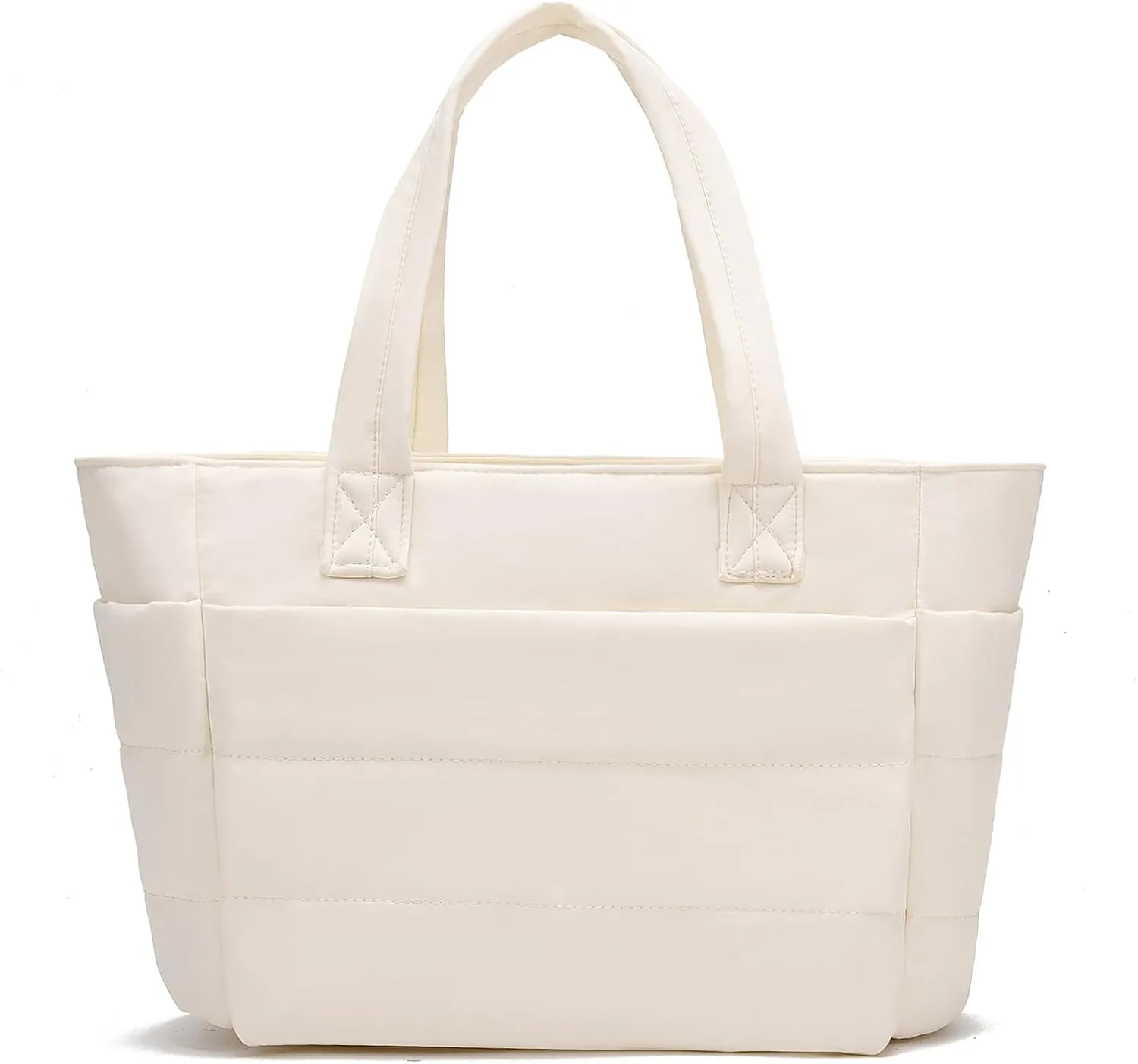 I IHAYNER Tote Bag for Women Lightweight Quilted Puffy Shoulder Handbag for Travel Work with Functional Compartments