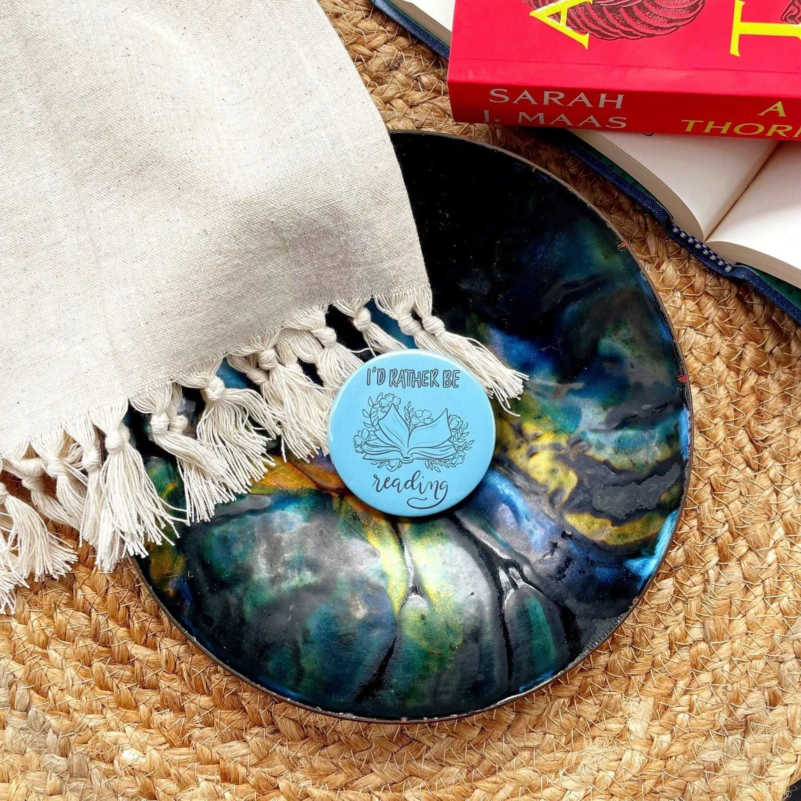 I’d Rather Be Reading Pinback Button | Bookish Pins