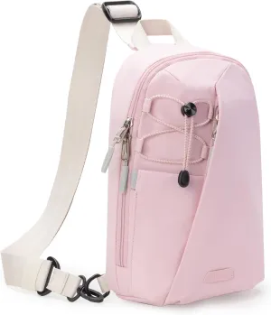 Inateck Sling Bag X-Row with RFID Blocking, Spacious Crossbody Shoulder Chest Everyday Carry Bag with Quick-adjust Strap, Water-resistant Sling Backpack for Men, Women, Travel, Cycling, Hiking, Pink