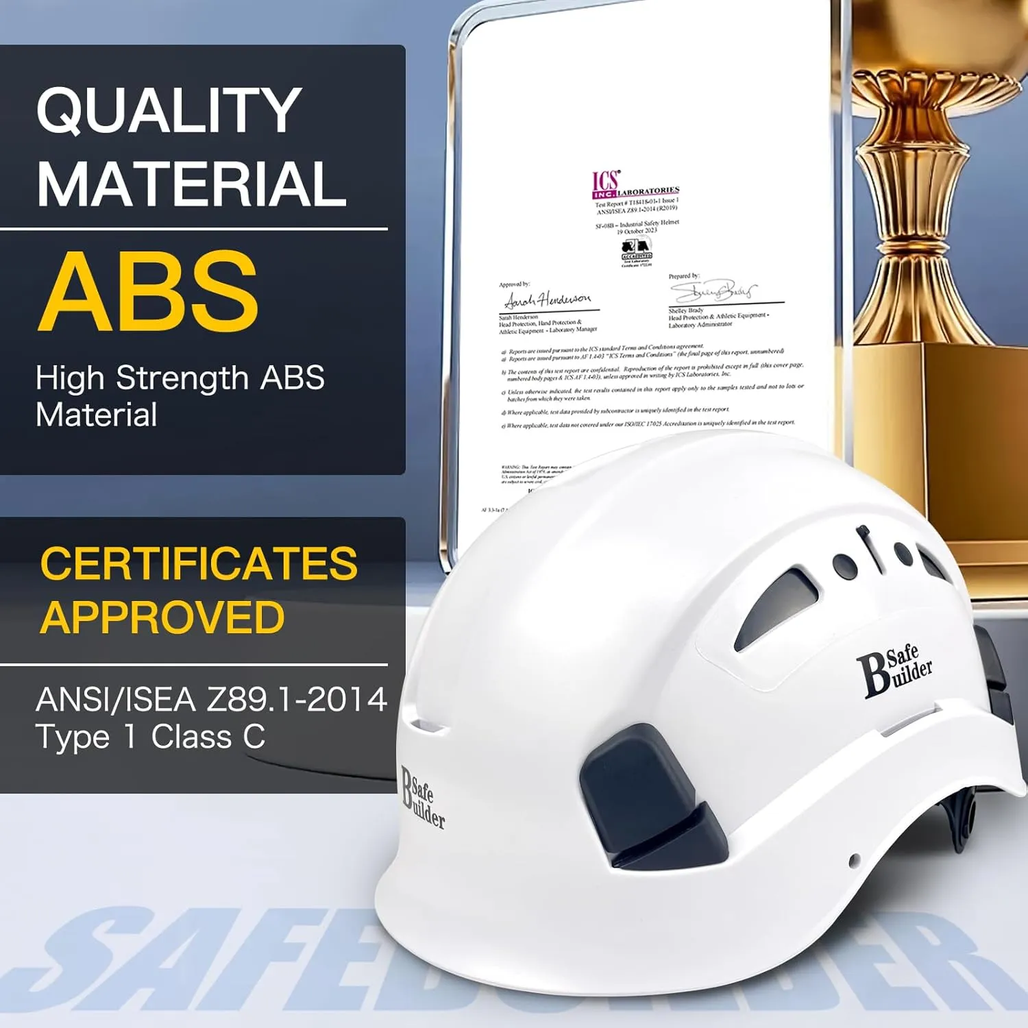 Industrial Safety Helmet with Visor ABS Hard Hat with Visor Adjustable Ventilation Hardhats Construction Head Protection ANSI Z89.1