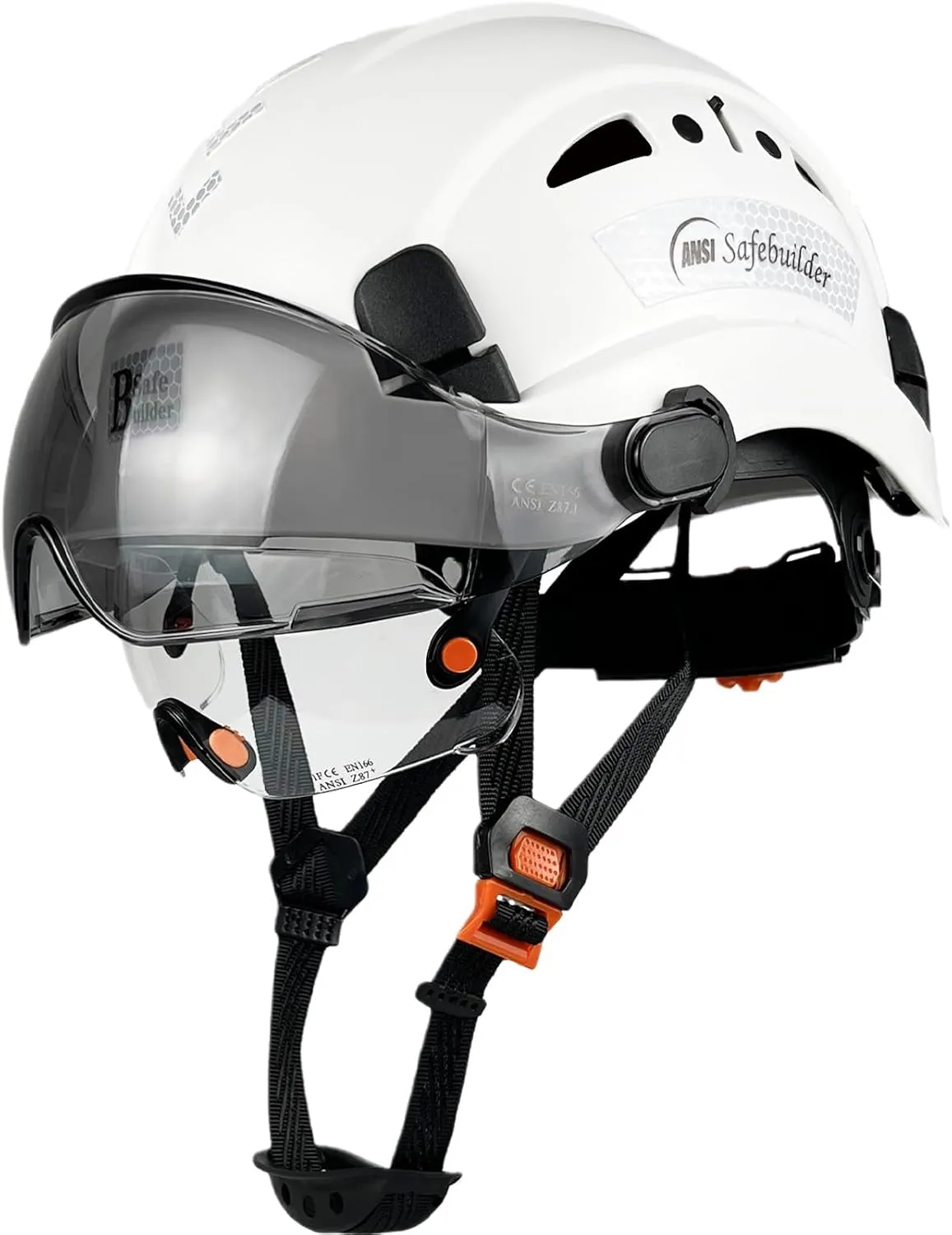 Industrial Safety Helmet with Visor ABS Hard Hat with Visor Adjustable Ventilation Hardhats Construction Head Protection ANSI Z89.1