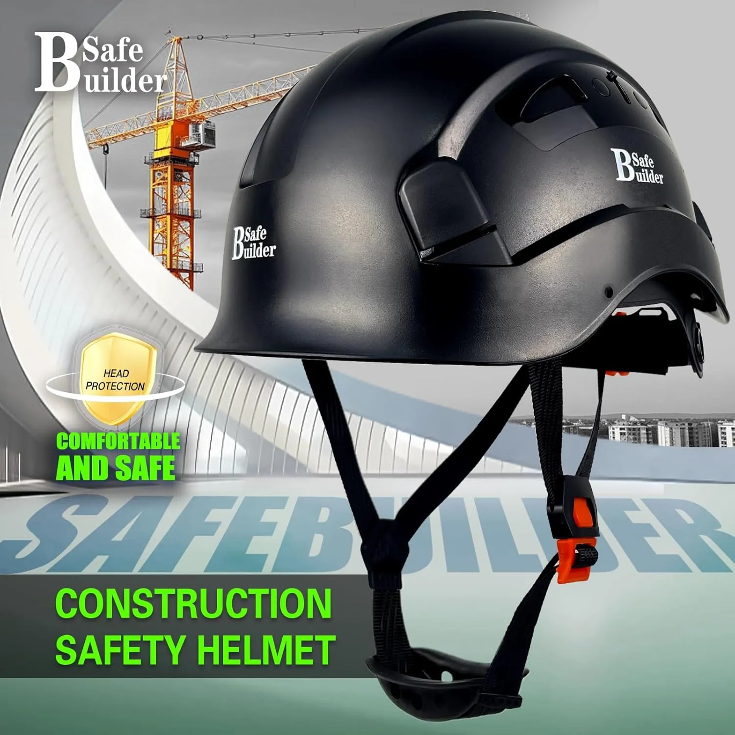 Industrial Safety Helmet with Visor ABS Hard Hat with Visor Adjustable Ventilation Hardhats Construction Head Protection ANSI Z89.1