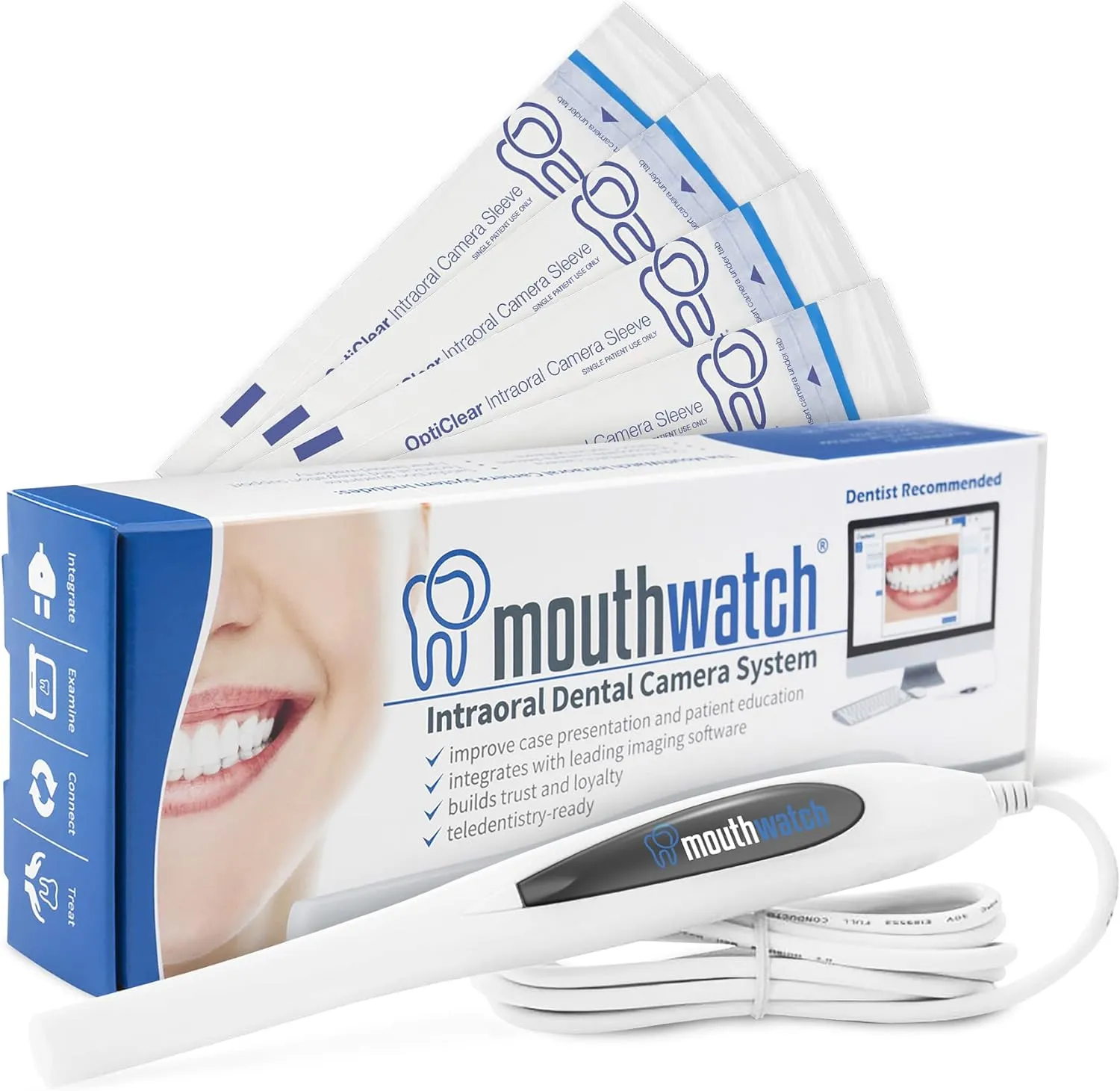 Intraoral Camera, Crystal Clear Images with an Easy to Use, Fast, Single Button Operation Dental Camera, Compatible with Over 50 Dental Imaging Suites, Lightweight and Ergonomic, 31 Grams