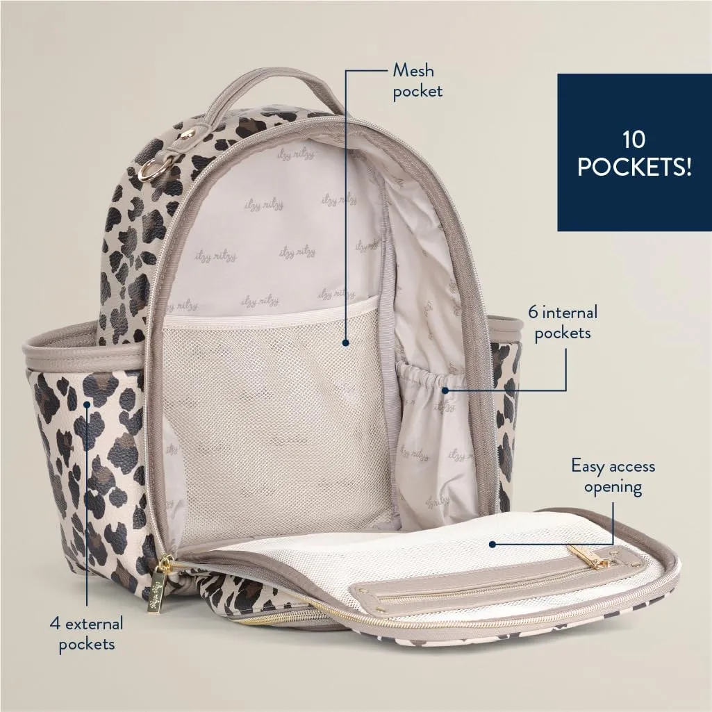Itzy Ritzy Mini Plus Diaper Bag, Leopard