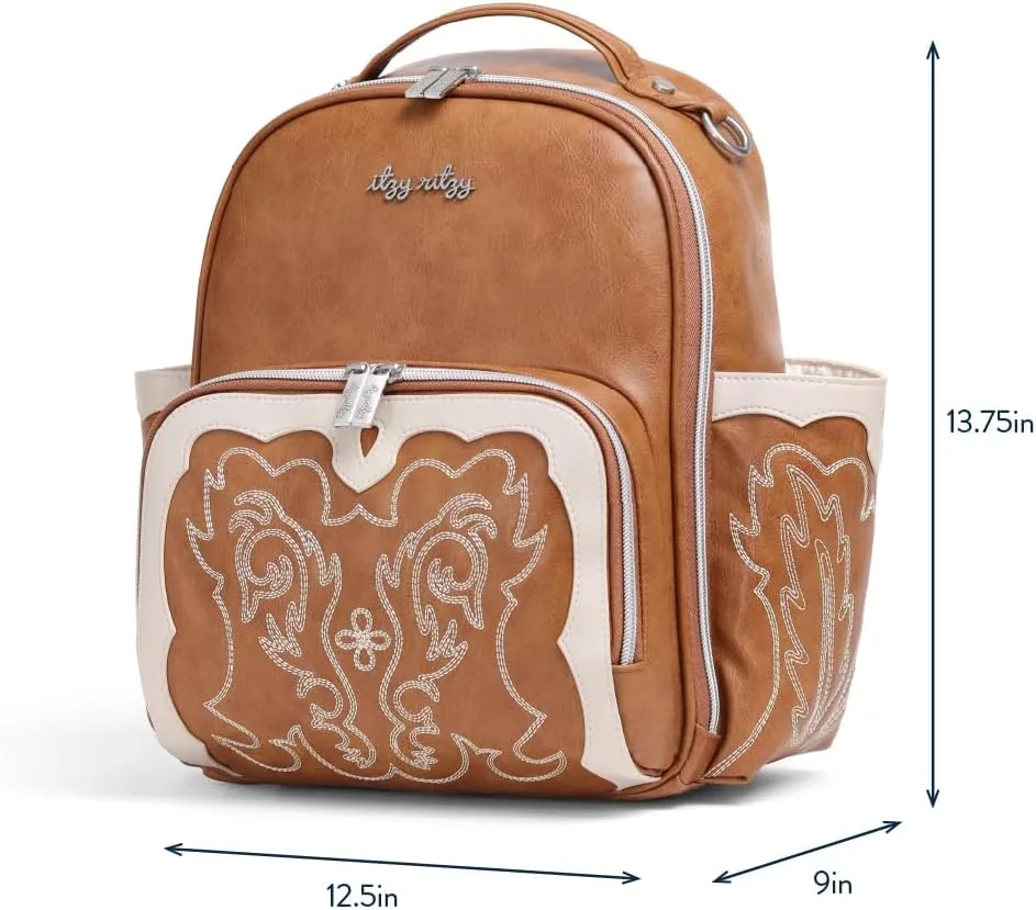 Itzy Ritzy Mini Plus Diaper Bag, Saddle