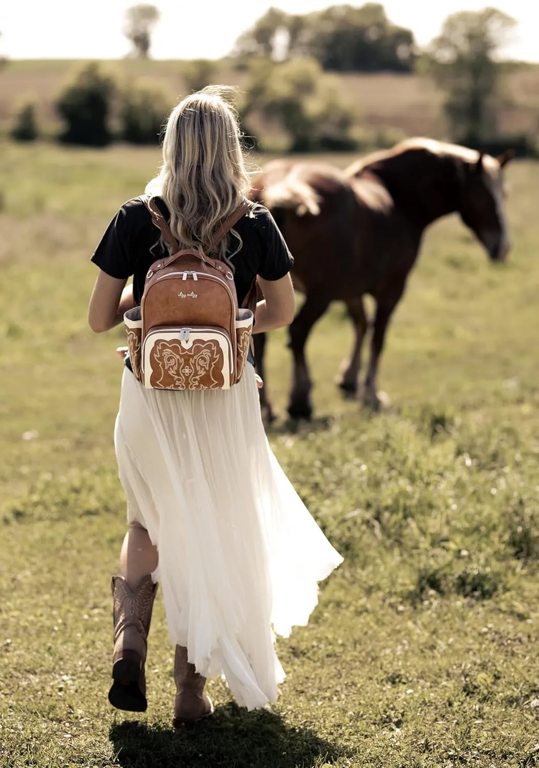 Itzy Ritzy Mini Plus Diaper Bag, Saddle