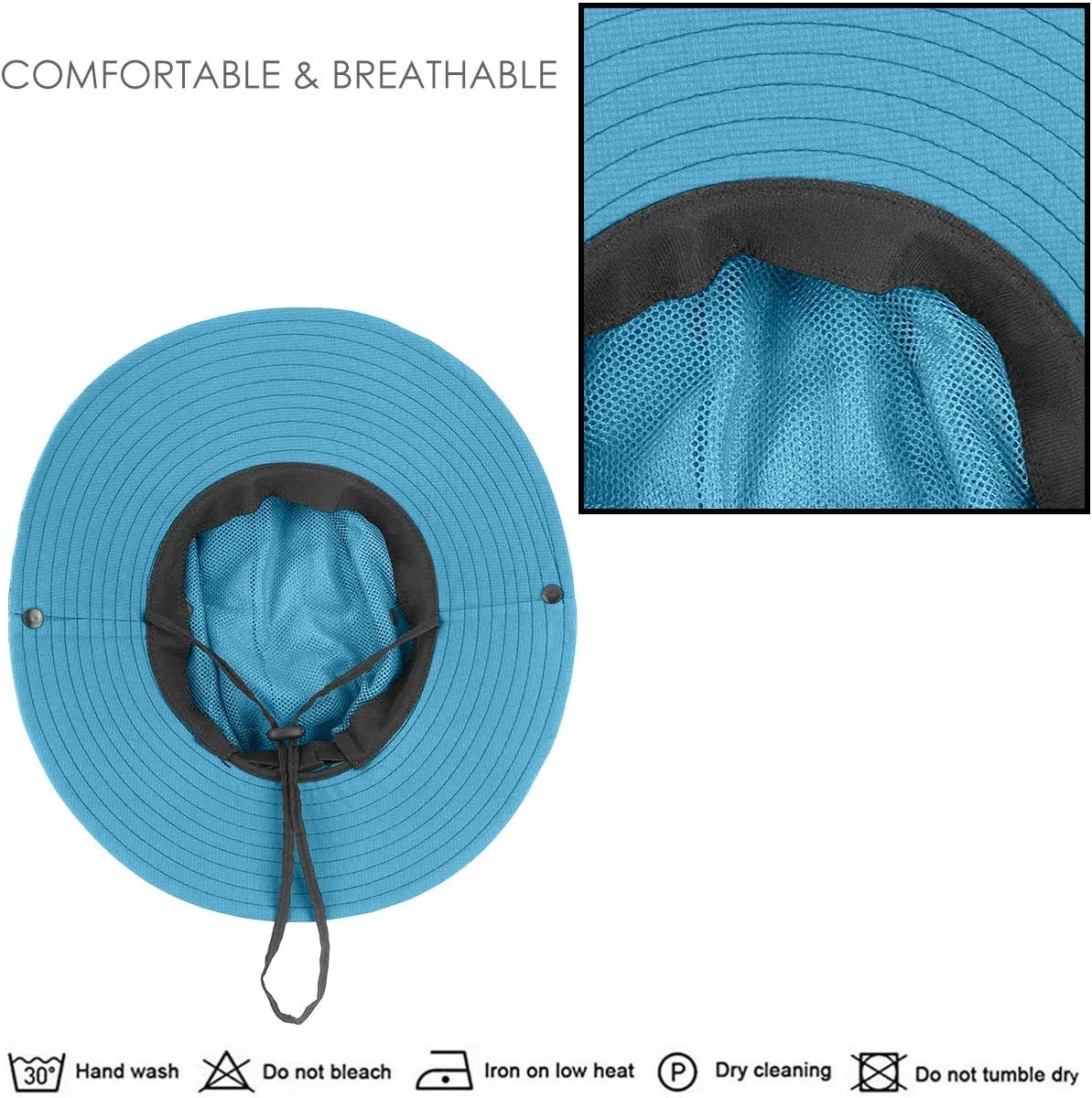 IYEBRAO 2 Pack Womens Ponytail Sun Hat UV Protection Bucket Hats Foldable Wide Brim Summer Boonie Beach Cap Fishing Hiking…