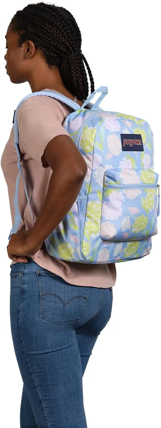 JanSport Cross Town Backpack 17" x 12.5" x 6" - Simple Bag for Everyone with 1 Main Compartment, Front Utility Pocket - Premium Class Accessories - Autumn Tapestry Hydrangea