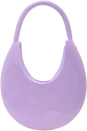 Jelly Clutch Purse For Women Crescent Shoulder Handbag Candy Color Moon Bag Evening Purse Top Handle Handbags For Prom
