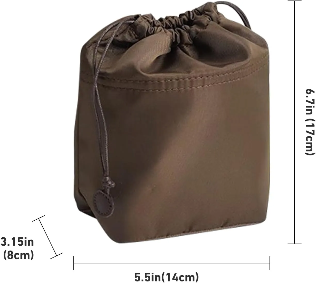 Jisinlov Bag Organizer Insert,Nylon Purse Inner Suitable for Tory Burch T MONOGRAM Mini Bucket Bag with Drawstring Closure(Nylon-Mini)