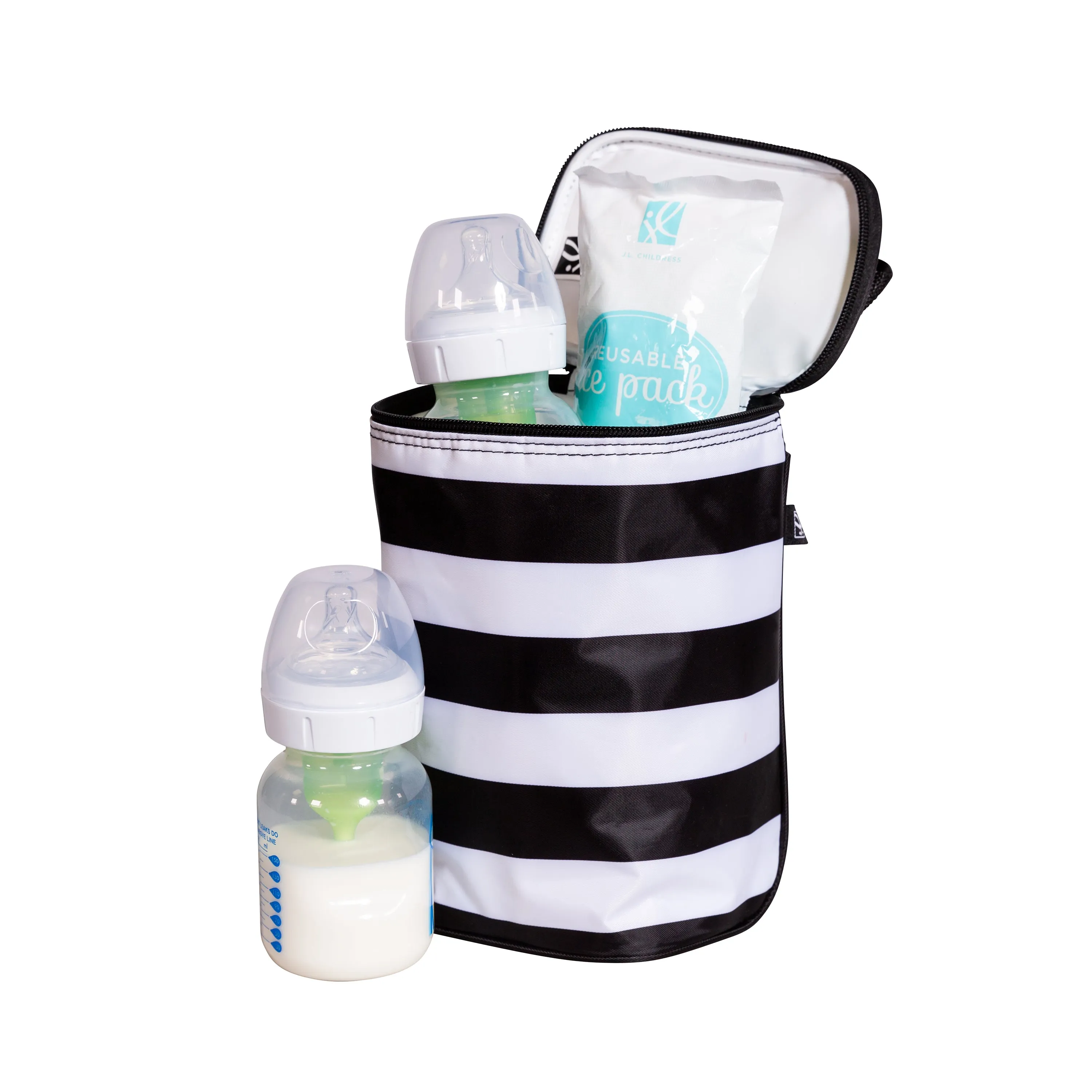 J.L Childress Tall Twocool, Breastmilk Cooler, Baby Bottle & Baby Food Bag, Insulated & Leak Proof, Ice Pack Included, Fits 2-4 Bottles