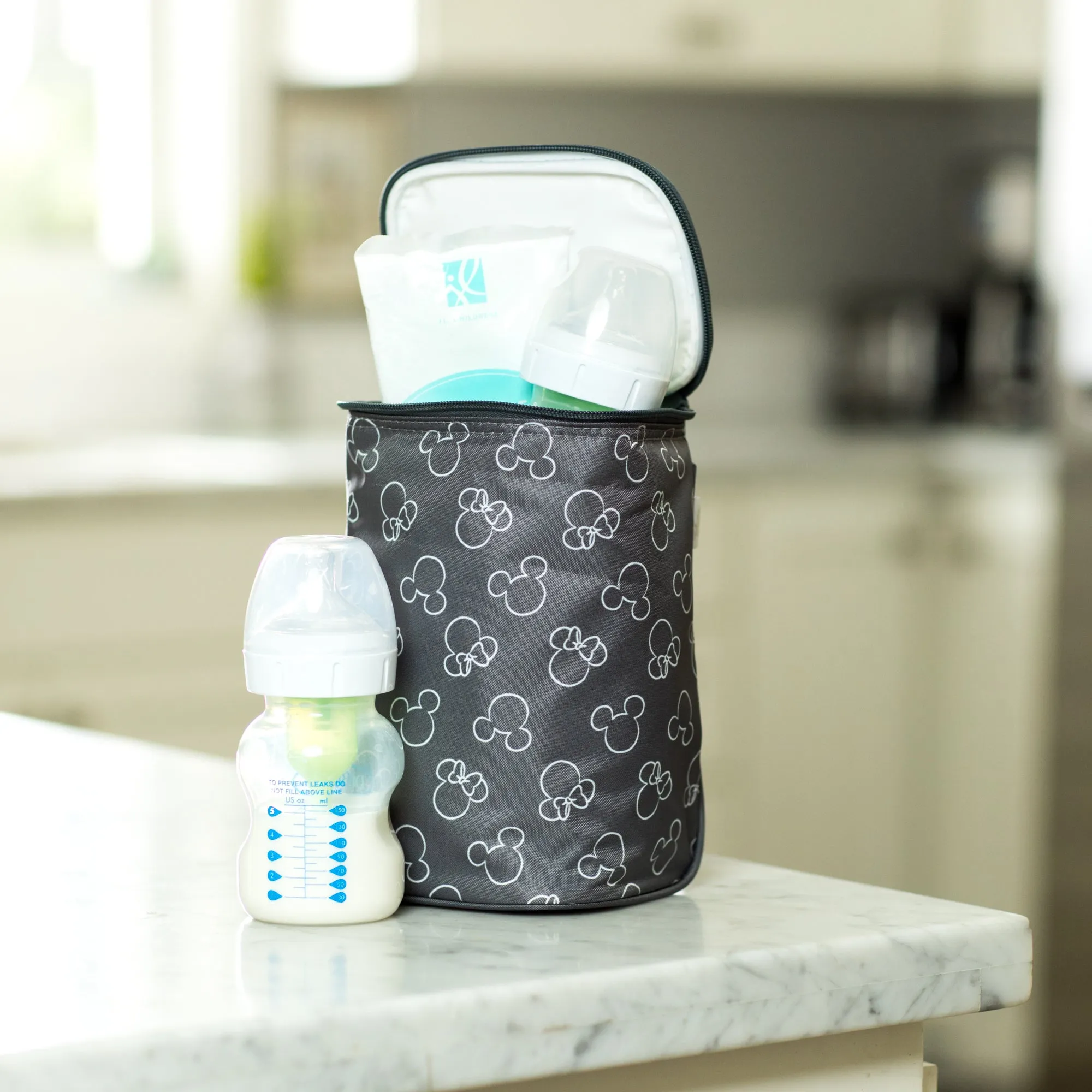 J.L Childress Tall Twocool, Breastmilk Cooler, Baby Bottle & Baby Food Bag, Insulated & Leak Proof, Ice Pack Included, Fits 2-4 Bottles