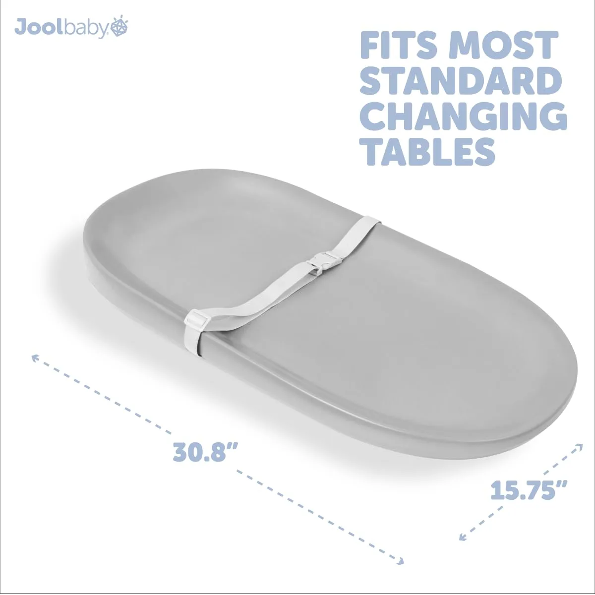 Jool Baby Waterproof Baby Changing Pad - Easy to Clean, Lightweight & Portable - Large Foam Cushion for Comfort (Gray)