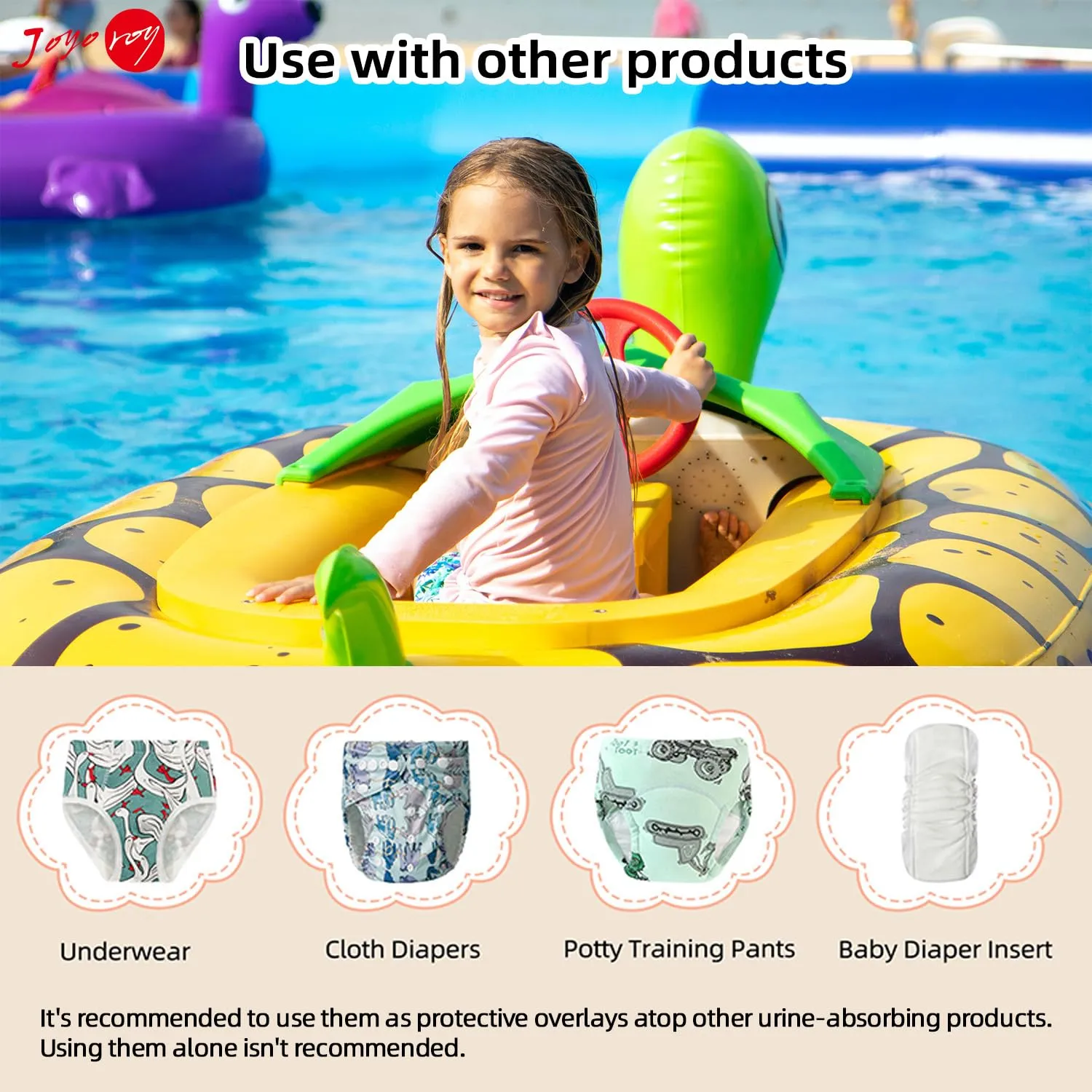 Joyo roy 4Pcs Diaper Covers for Girls Training Underwear for Girls 3T Rubber Pants for Toddlers Plastic Diaper Covers for Swimming Plastic Underwear for Potty Training Rubber Pants for Babies 3T