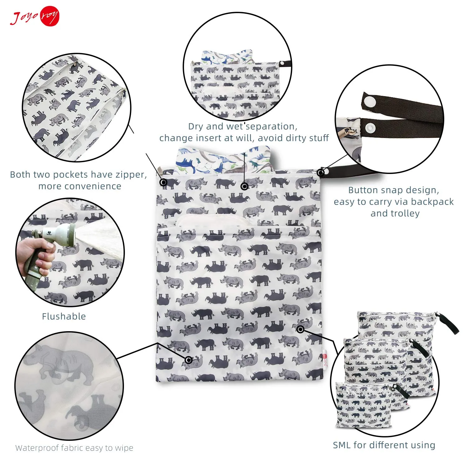 Joyo roy Diaper Bag Water Proof Bag Waterproof Dry Bag Wet Bag For Cloth Diapers Cloth Diaper Wet Bag Diaper Pouch Wet Bag Wet Clothes Bag Baby Diaper Bag Wet Bag For Cloth Diapers Wet Bags