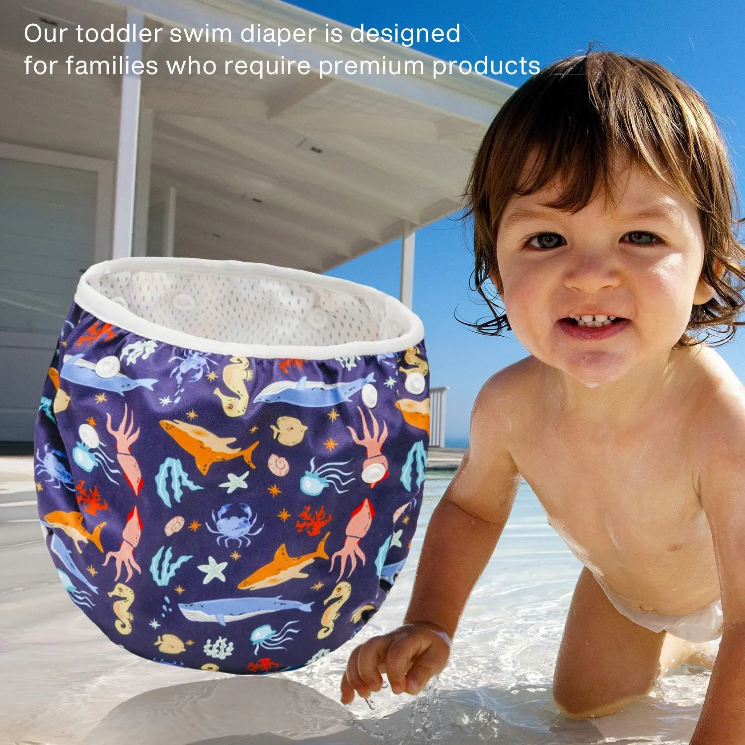 Joyo roy Reusable Swim Diaper Baby Swim Diaper Reusable Toddler Swim Diaper Swim Diapers Medium Swim Diapers Size 5 Swim Diapers Large Waterproof Diapers for Swimming Baby Swim Diaper Swimming 4-6t