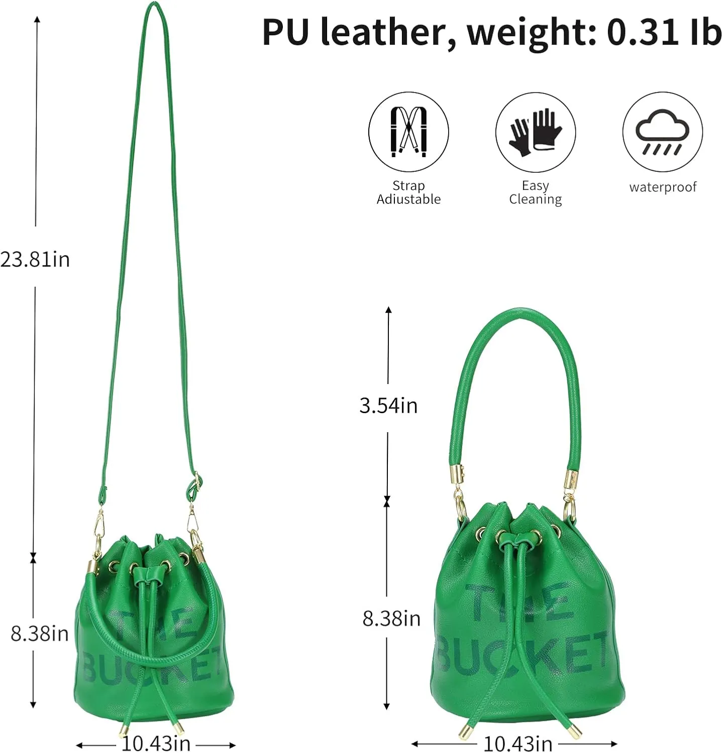 JQAliMOVV Mini Leather Bucket Bags for Women Drawstring Bucket Purse Crossbody Handbags Hobo Bag
