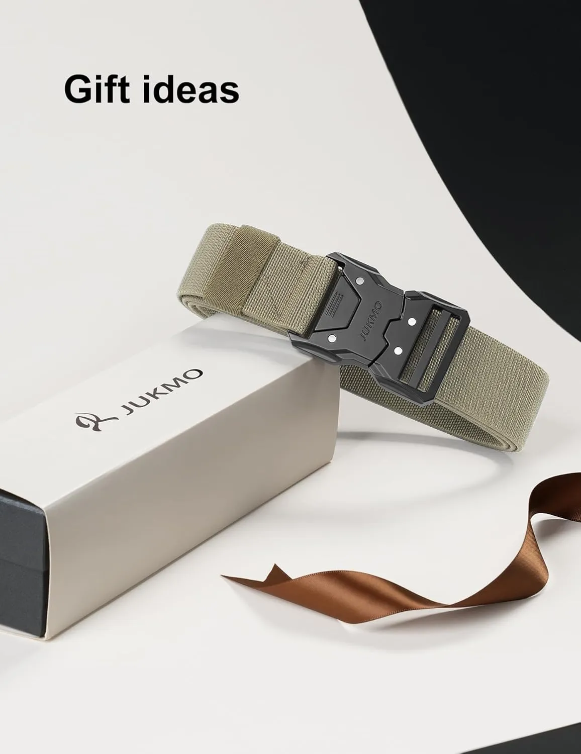 JUKMO Quick Release Tactical Belt, Military Work 1.5" Nylon Web Hiking Belt with Heavy Duty Seatbelt Buckle