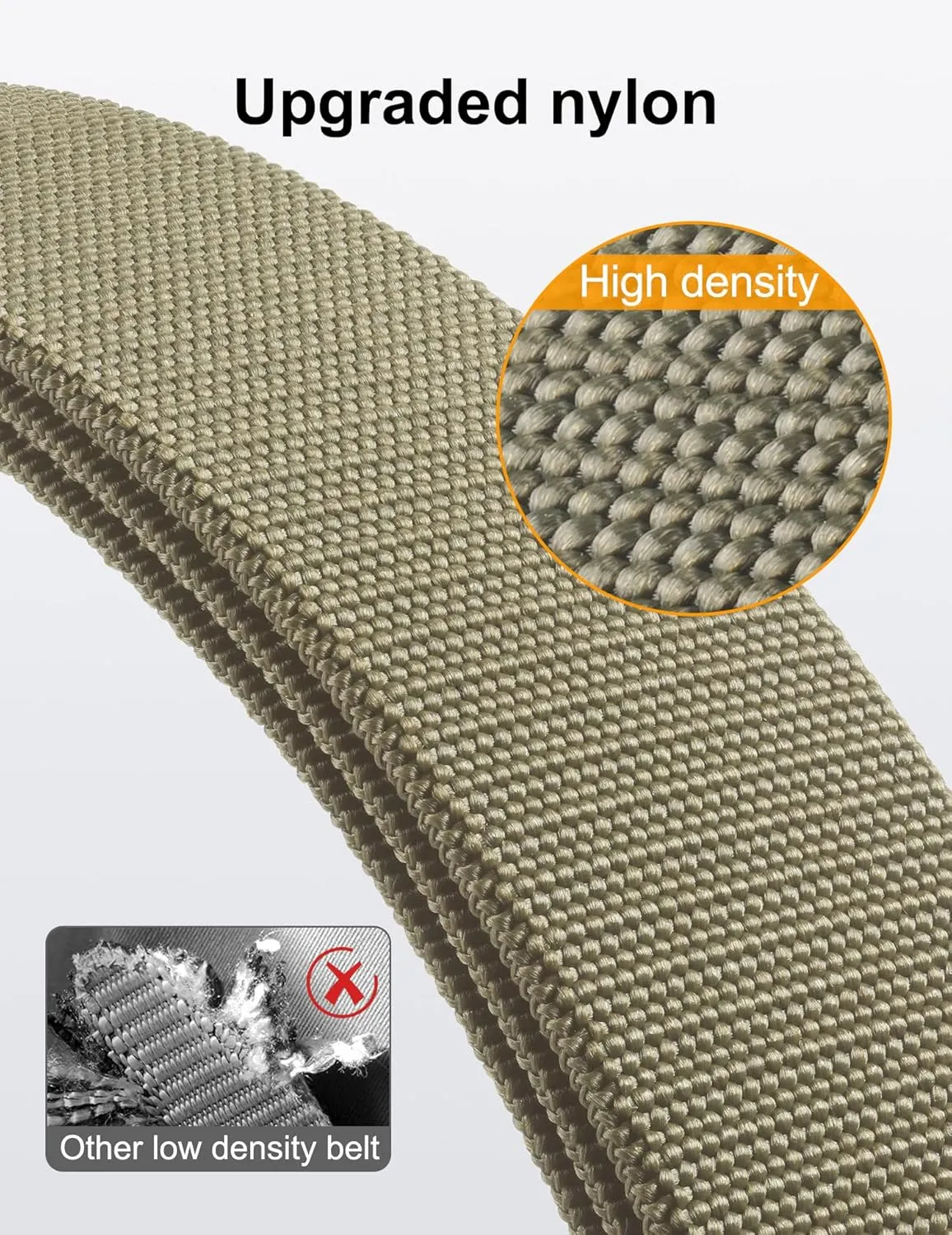 JUKMO Quick Release Tactical Belt, Military Work 1.5" Nylon Web Hiking Belt with Heavy Duty Seatbelt Buckle