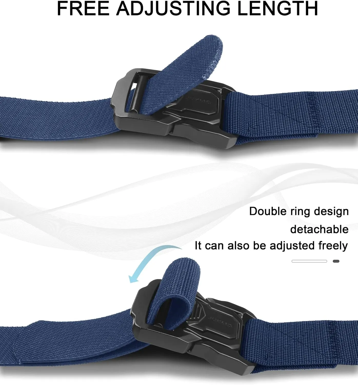 JUKMO Tactical Belt for Men, Military Rigger 1.5" Nylon Web Work Belt with Quick Release Heavy Duty Buckle