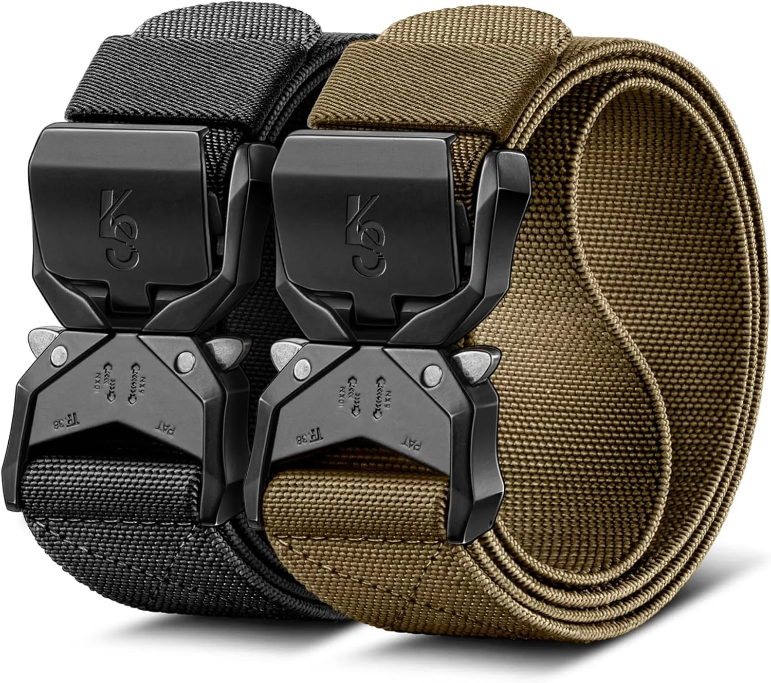 KEMISANT Men Tactical Belt,Stretch Nylon Belt Adjustable for Rigger Military Heavy Duty Work 1.5"-Quick Release