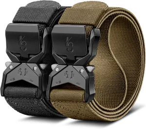 KEMISANT Men Tactical Belt,Stretch Nylon Belt Adjustable for Rigger Military Heavy Duty Work 1.5"-Quick Release