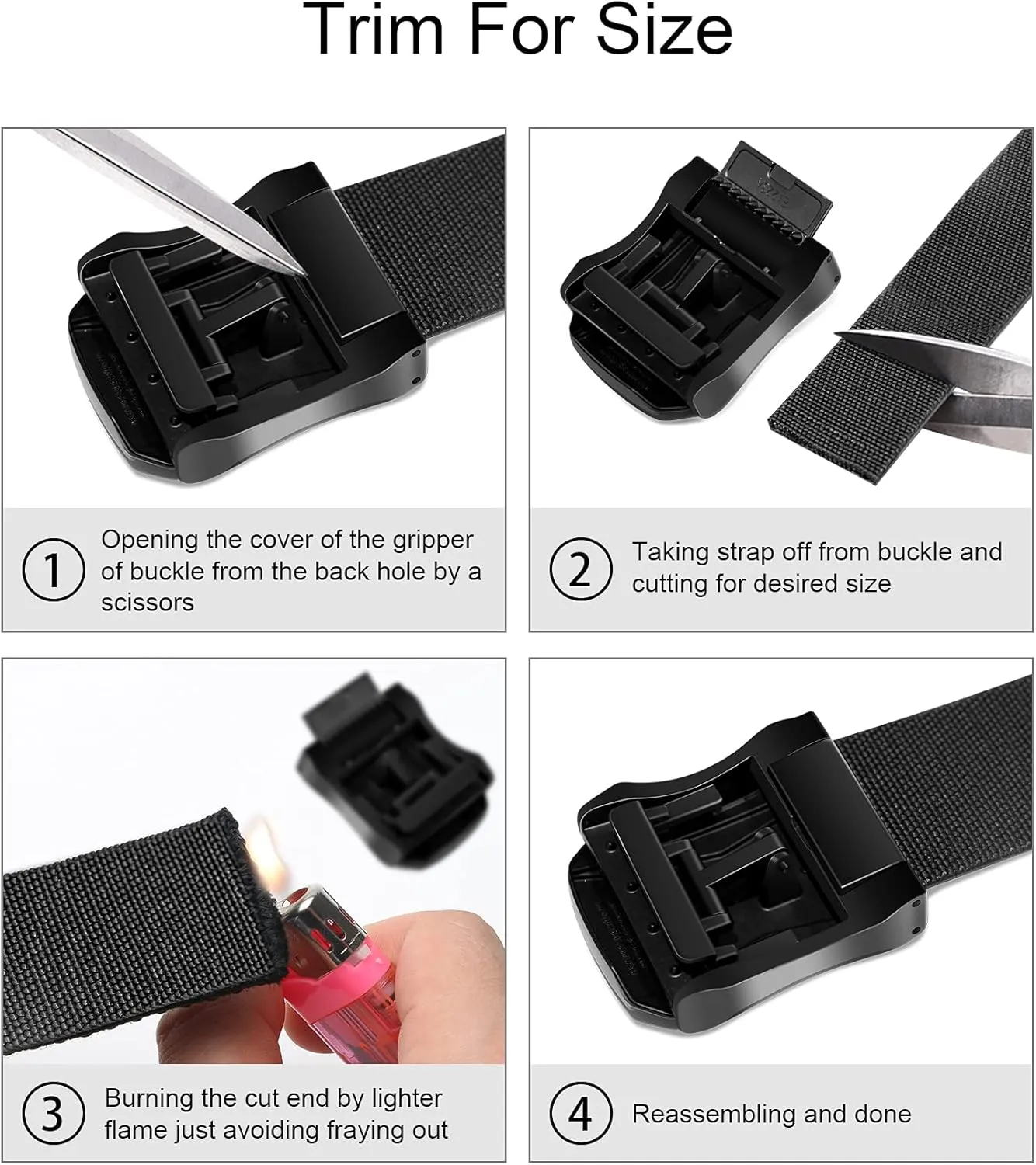 KEMISANT Mens Belt, Military Tactical Stretch Web Nylon Belt For Gift Men Hiking Hunting 1.5",Cut For Fit