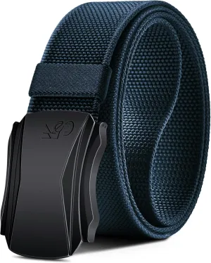 KEMISANT Mens Belt, Military Tactical Stretch Web Nylon Belt For Gift Men Hiking Hunting 1.5",Cut For Fit