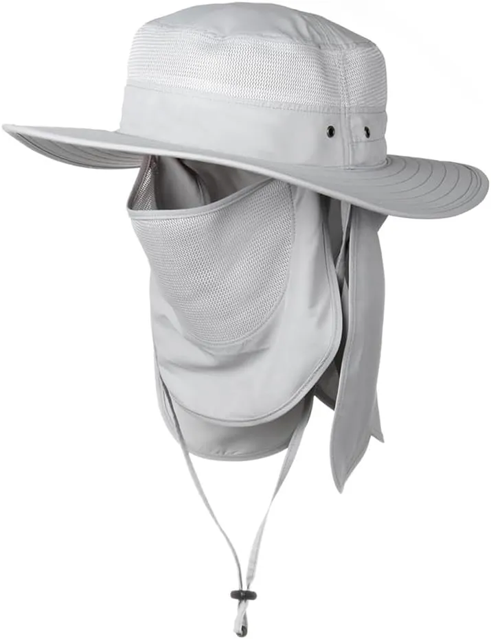 Keya Boonie Hat Sun Protection, Wide Brim with Face Cover & Neck Flap, Packable Bucket Sun Hat, Fishing Hats