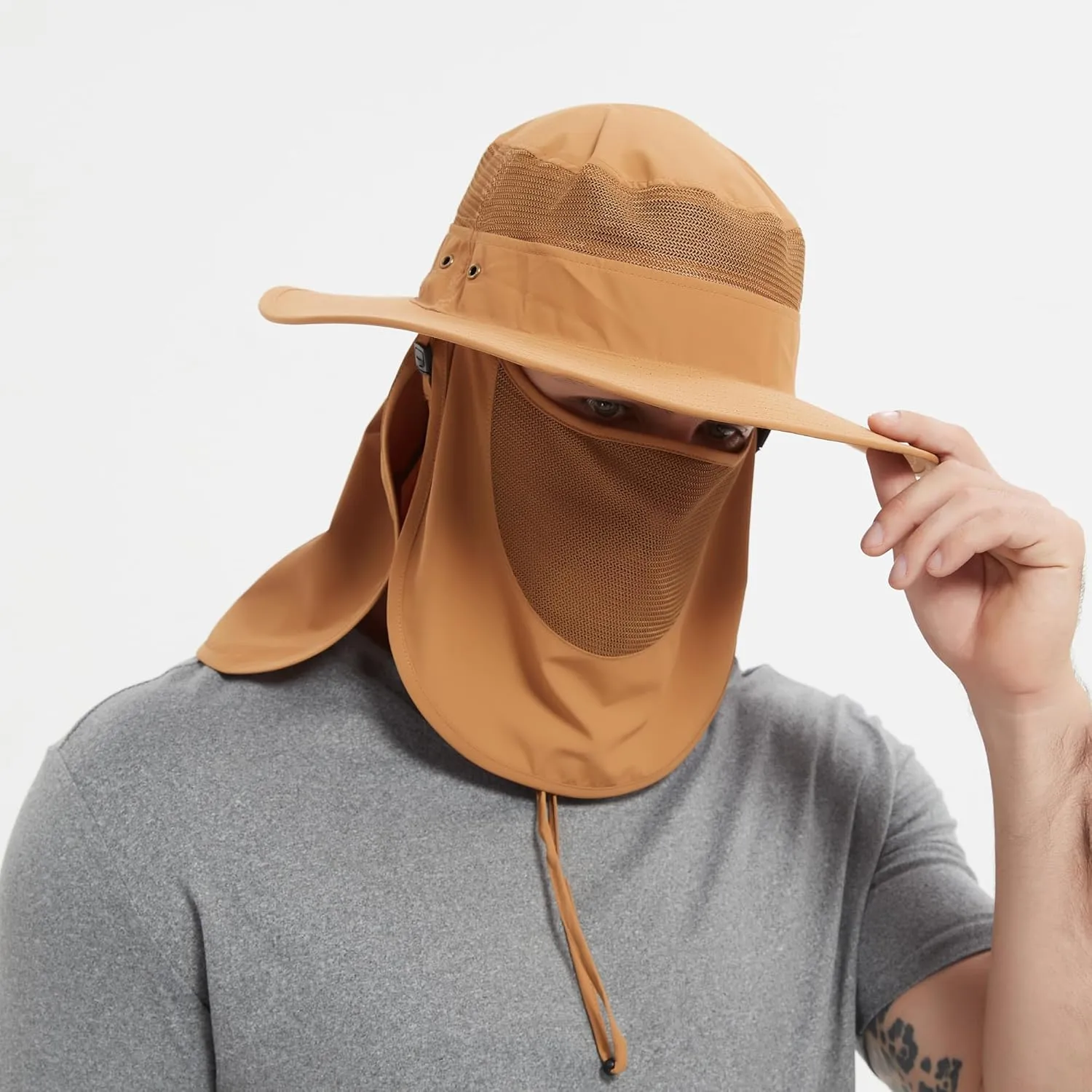 Keya Boonie Hat Sun Protection, Wide Brim with Face Cover & Neck Flap, Packable Bucket Sun Hat, Fishing Hats
