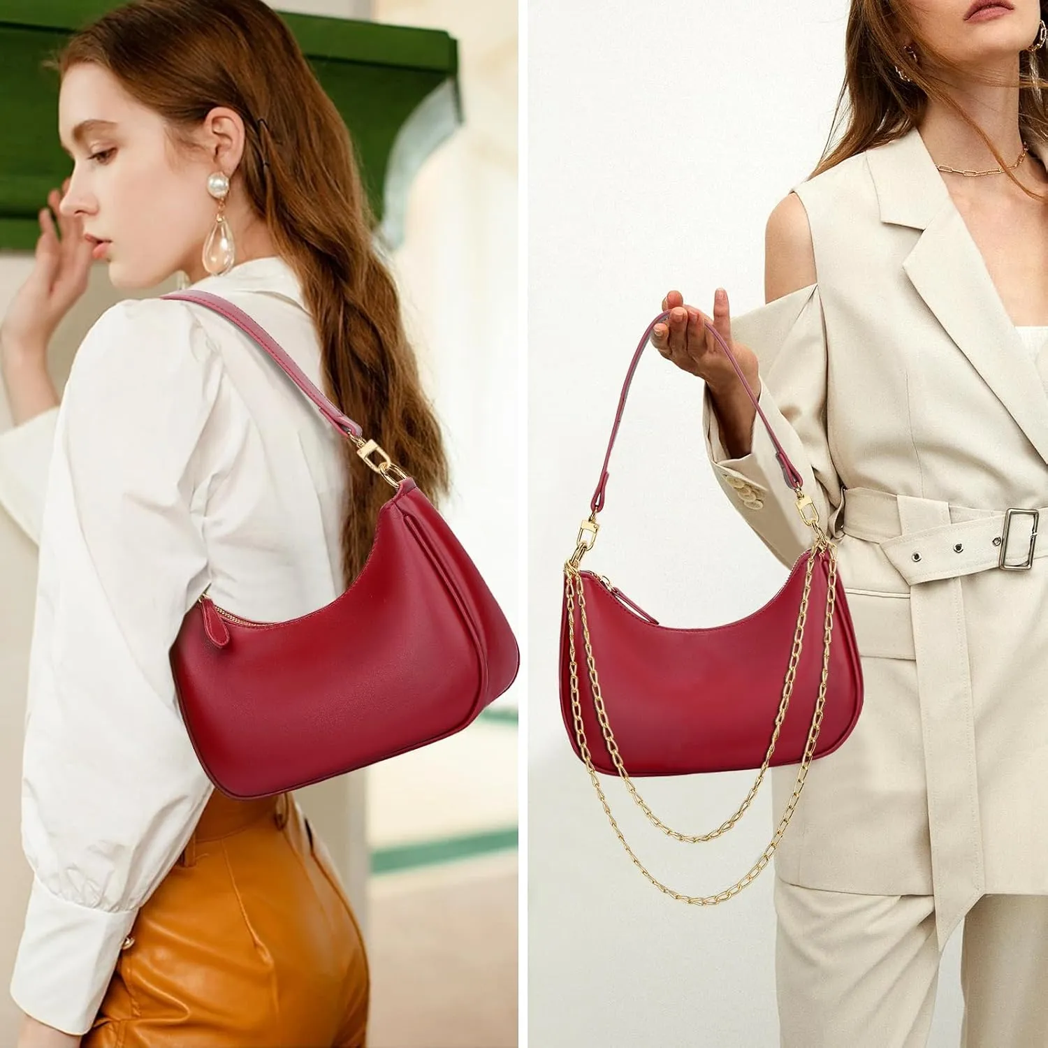 KKXIU Shoulder Bag for Women Cute Hobo Purses and Handbags Retro Clutch Underarm Purse