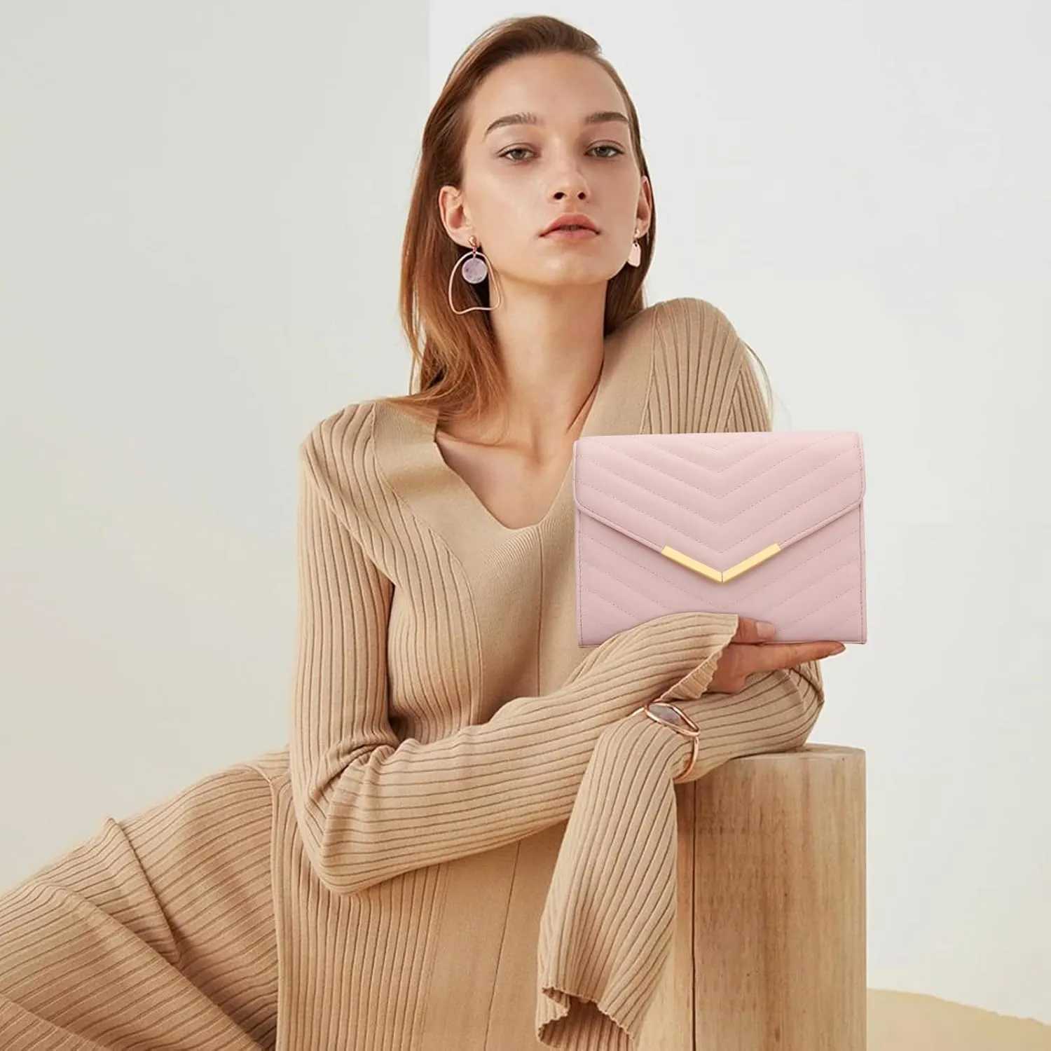 KKXIU Women Formal Vegan Leather Evening Envelope Clutch Purses and Handbags for Party Wedding Prom Bridal