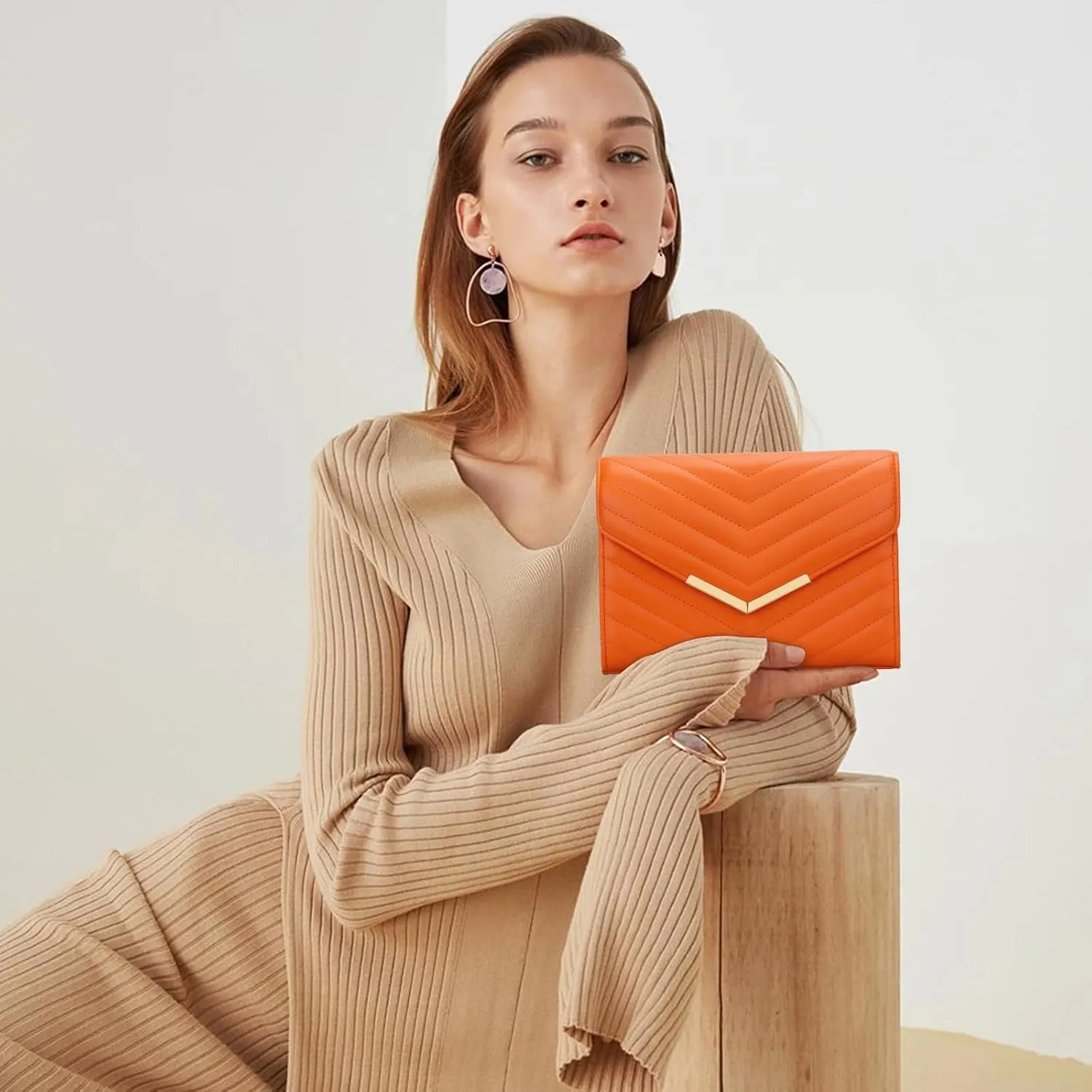 KKXIU Women Formal Vegan Leather Evening Envelope Clutch Purses and Handbags for Party Wedding Prom Bridal