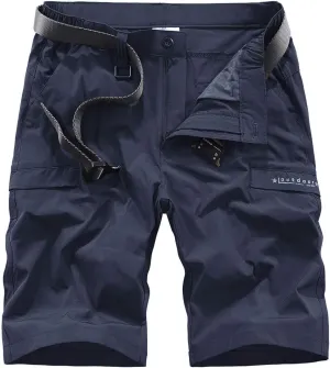 Kolongvangie Men's Outdoor Comfy Lightweight Quick Dry Stretchy Cargo Shorts with Multi Pockets (No Belt)