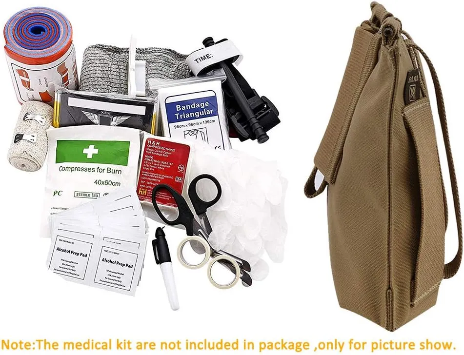 KRYDEX Tactical Blow Out Kit Bag Medical Pouch First Aid Bag IFAK Pouch with MOLLE and Belt Loop
