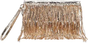 KUANG! Women Sparkling Glitter Evening Clutch Handbag Clutch Bag Sequin Tassels Purse Handbags for Party