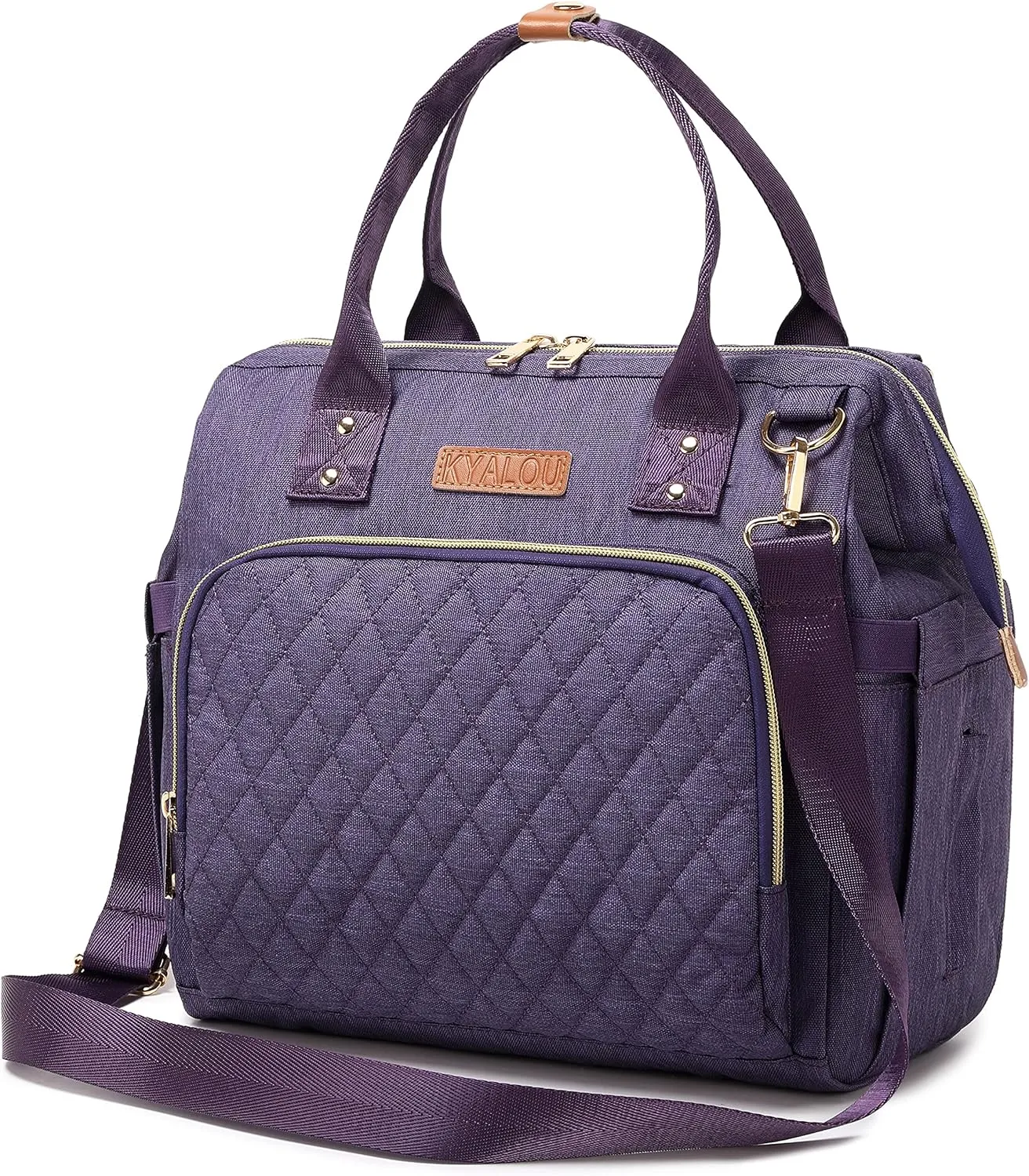 KYALOU Small Diaper Bag, Mini Baby Backpack for Mom, Multi-function Waterproof Travel Tote (Purple)
