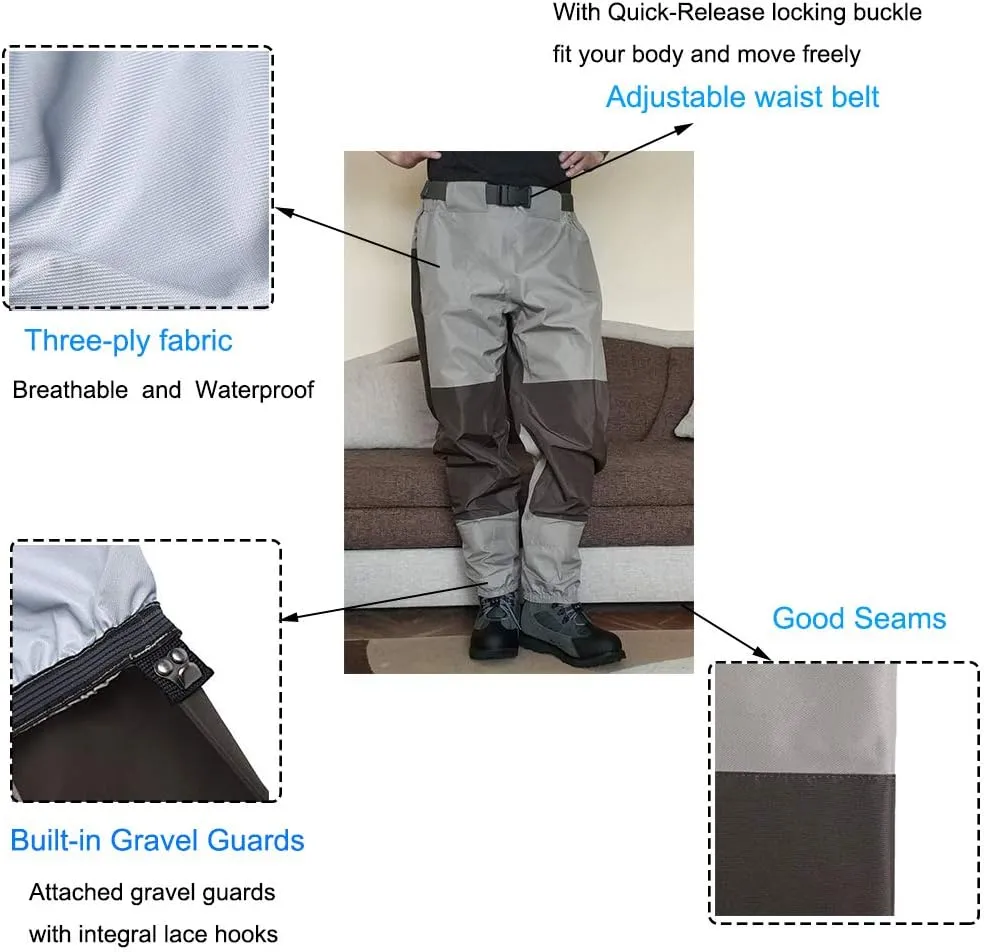 Kylebooker Breathable Stockingfoot Waist High Pant Waders KB003